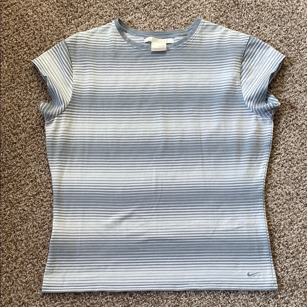 Nike Golf Women's Striped Gray Extensible Stretch XL (16-18) Top.